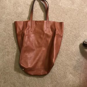 Banana republic brown leather tote bag